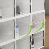 Artiss Shoe Box Rack DIY Set of 24 Stackable White Abel - 45-Degree Angle