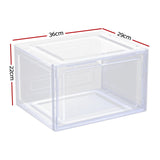 Artiss Shoe Box Rack DIY Set of 2 Stackable Magnetic Door - Front View