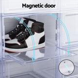 Artiss Shoe Box DIY Set of 6 Stackable Magnetic Door - Close-Up Angle