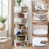 Artiss 7 Tier 360° Rotating Shoe Rack Storage Display Shelf White - Close-Up Angle