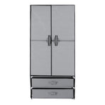 Artiss Large Portable Clothes Closet Wardrobe with Magnetic Door Grey, image 4