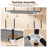 Artiss Large Portable Clothes Closet Wardrobe with Magnetic Door Grey - Close-Up Angle