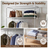 Artiss Large Portable Clothes Closet Wardrobe with Tiebacks Grey - Rear View