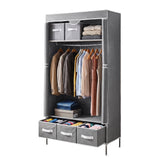 Artiss Large Portable Clothes Closet Wardrobe with Tiebacks Grey - Extra Image