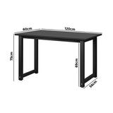 Oikiture Computer Desk Veneer Table Top 120cm Black