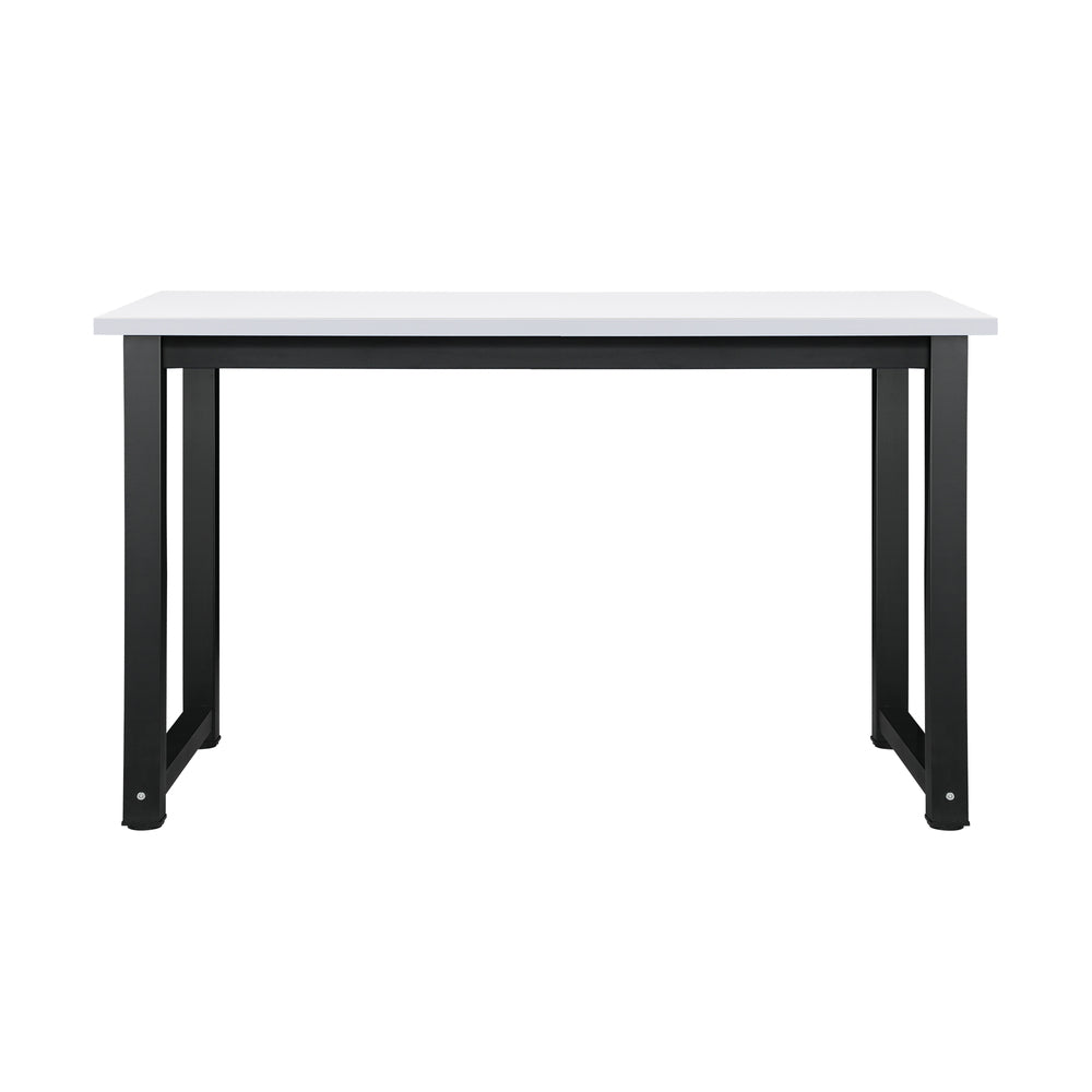Oikiture Computer Desk Metal Frame White Top 120cm