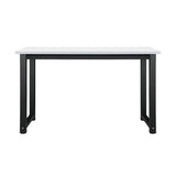 Oikiture Computer Desk Metal Frame White Top 120cm