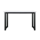 Oikiture Computer Desk Metal Frame White Top 120cm