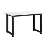 Oikiture Computer Desk Metal Frame White Top 120cm