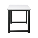 Oikiture Computer Desk Metal Frame White Top 120cm