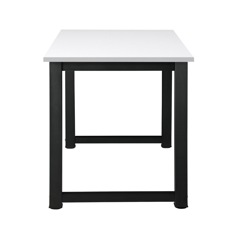 Oikiture Computer Desk Metal Frame White Top 120cm