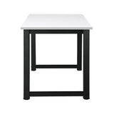 Oikiture Computer Desk Metal Frame White Top 120cm - 45-Degree Angle