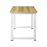 Oikiture Computer Desk White Frame Wood Top 120cm - Rear View