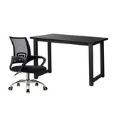 Oikiture Home Office Set Black Computer Desk and Mesh Office Chair