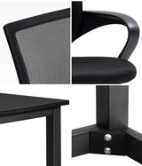 Oikiture Home Office Set Black Computer Desk and Mesh Office Chair