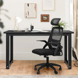 Oikiture Home Office Set Computer Desk and Mesh Office Chair Black