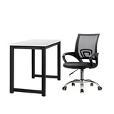 Oikiture Home Office Set BK&WH Computer Desk and Mesh Office Chair - Extra Image