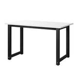 Oikiture Home Office Set BK&WH Computer Desk and Mesh Office Chair