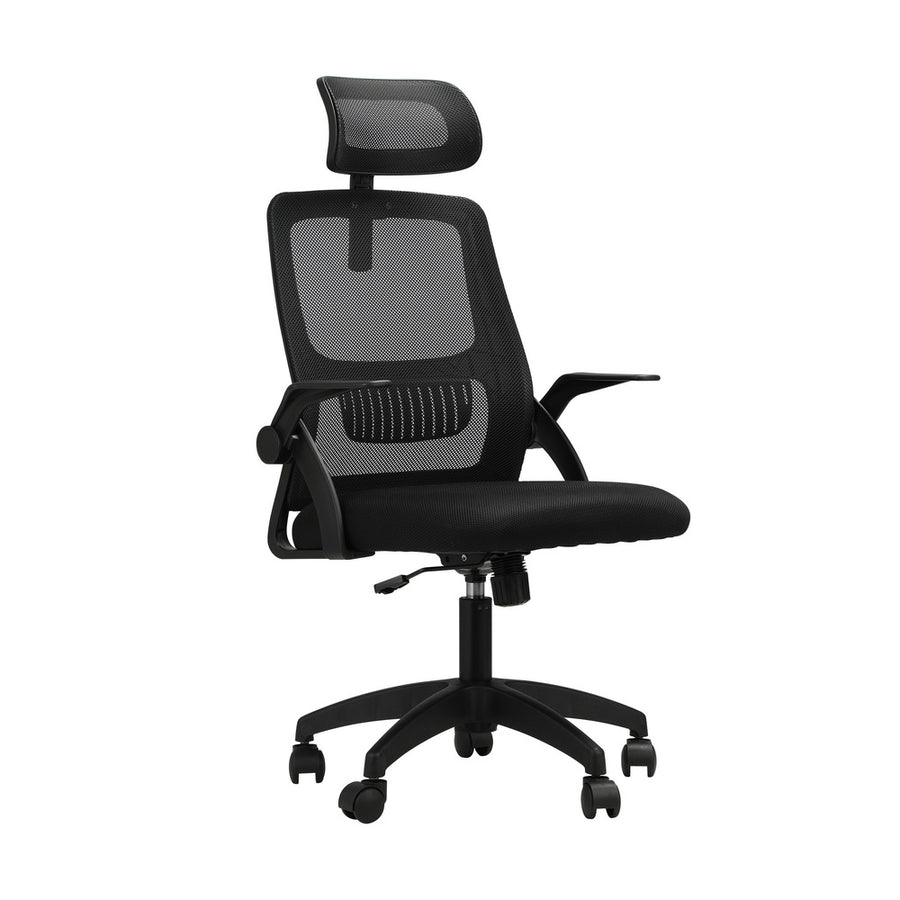 Oikiture Home Office Set Computer Desk and Mesh Office Chair BK&WH, image 9