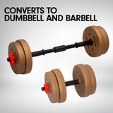 Powertrain 20kg Home Gym Adjustable Dumbbell and Barbell Weights Set - Gold - Extra Image