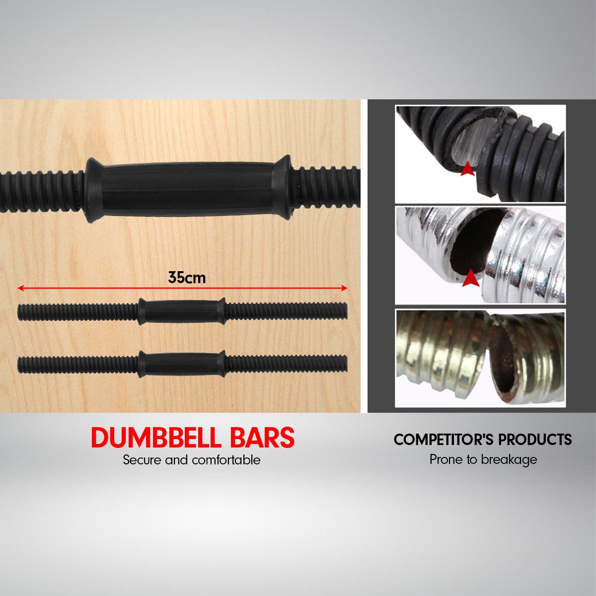 Powertrain 20kg Home Gym Adjustable Dumbbell and Barbell Weights Set - Gold