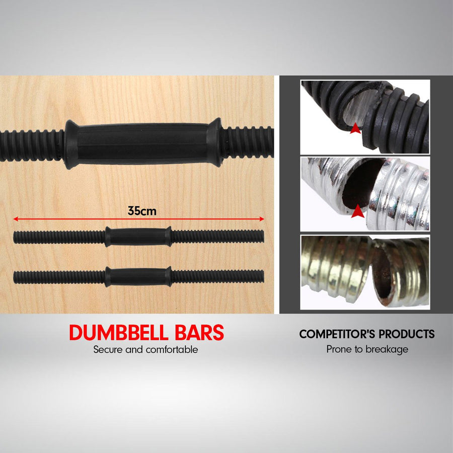 Powertrain 20kg Home Gym Adjustable Dumbbell and Barbell Weights Set - Gold