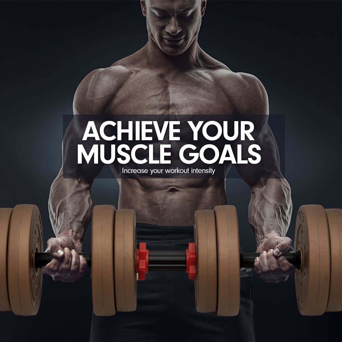 Powertrain 20kg Home Gym Adjustable Dumbbell and Barbell Weights Set - Gold