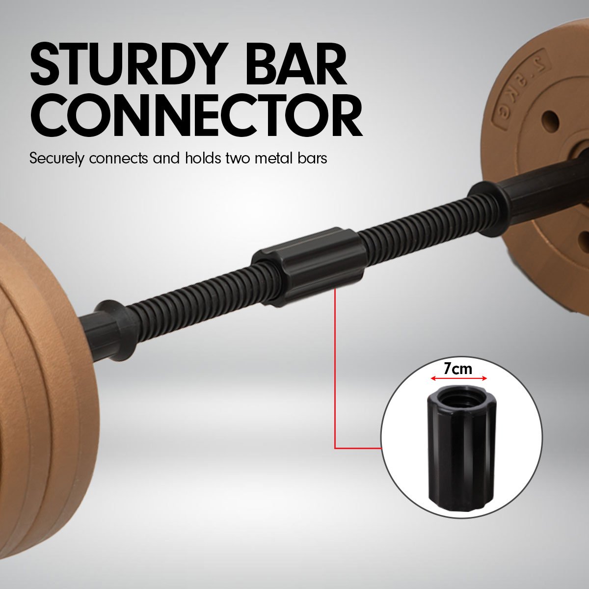 Powertrain Adjustable 32kg Home Gym Dumbbell Barbell Weights Gold