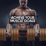 Powertrain Adjustable 32kg Home Gym Dumbbell Barbell Weights Gold - 45-Degree Angle