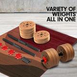 Powertrain Adjustable 32kg Home Gym Dumbbell Barbell Weights Gold