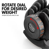 Powertrain 80kg Adjustable Dumbbell Set W Stand Home Gym Exercise Free Weights - Top-Down View