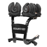 Powertrain 80kg Adjustable Dumbbell Set W Stand Home Gym Exercise Free Weights