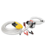 Giantz 12V diesel transfer pump with clear hoses, trigger nozzle and alligator clips
