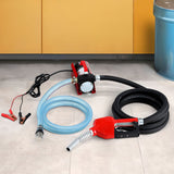 High-Performance 12V Electric Diesel and Kerosene Transfer Pump with Nozzle and Hose - 40L/min Flow Rate - Close-Up Angle