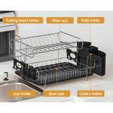 Cefito Dish Rack Drying Drainer Cup Holder Cutlery Tray Kitchen Organiser 2-Tier - Top-Down View