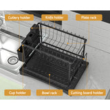Cefito Dish Rack Expandable Drying Drainer Cutlery Holder Tray Kitchen 2 Tiers - Top-Down View