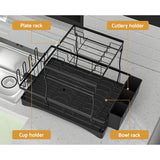 Cefito Dish Rack Expandable Drying Drainer Cutlery Holder Tray Kitchen 2 Tiers - Top-Down View