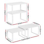 Cefito Kitchen Storage Shelves Rack Cupboard Cabinet Organiser Set of 2, Storage