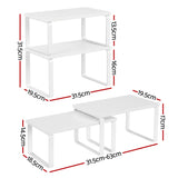 Cefito Kitchen Storage Shelves Rack Cupboard Cabinet Organiser Set of 2 - Front View