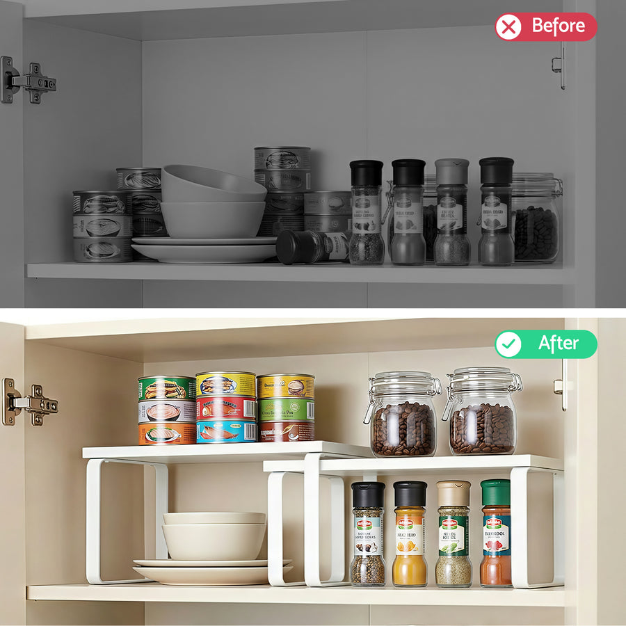 Cefito Kitchen Storage Shelves Rack Cupboard Cabinet Organiser Set of 2, image 6
