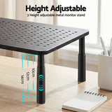 Artiss Monitor Stand Adjustable Riser For Computer Monitor And Laptop 3 Height Desk Organizer Black - Top-Down View