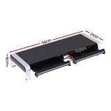Artiss RGB Monitor Stand with USB Hub Desk Organiser Charging Stand Computer Stand Black - Front View