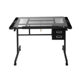 Artiss Drawing Desk Drafting Table Black - Side View