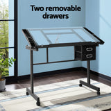 Artiss Drawing Desk Drafting Table Black - 45-Degree Angle