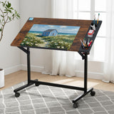 Artiss Drafting Table Drawing Desk Art Desk Multi-Functional Craft Drawing Table - Close-Up Angle
