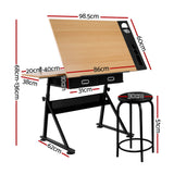 Artiss Drawing Desk Drafting Table - Front View