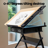 Artiss Drawing Desk Drafting Table - 45-Degree Angle