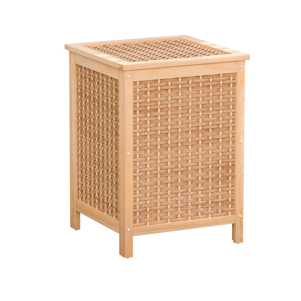 Pinewood Laundry Hamper with Removable Storage Bag and Detachable Lid