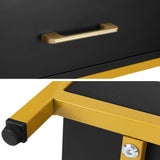 Artiss Bedside Table Drawers Side Table Shelf Storage Nightstand Black MASON - Top-Down View