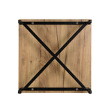 Industrial Rustic Oak Bedside Nightstand with Drawer and Shelf by Artiss - KRAVU Collection - Side View